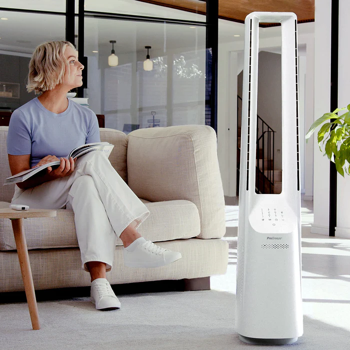 102 cm Bladeless Tower Fan with Smart App Control - White