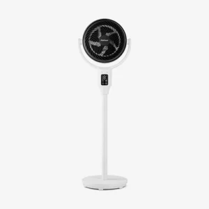 AirFlo 109 cm Hybrid Pedestal Fan - Ultra-Quiet Air Circulator - White/Black