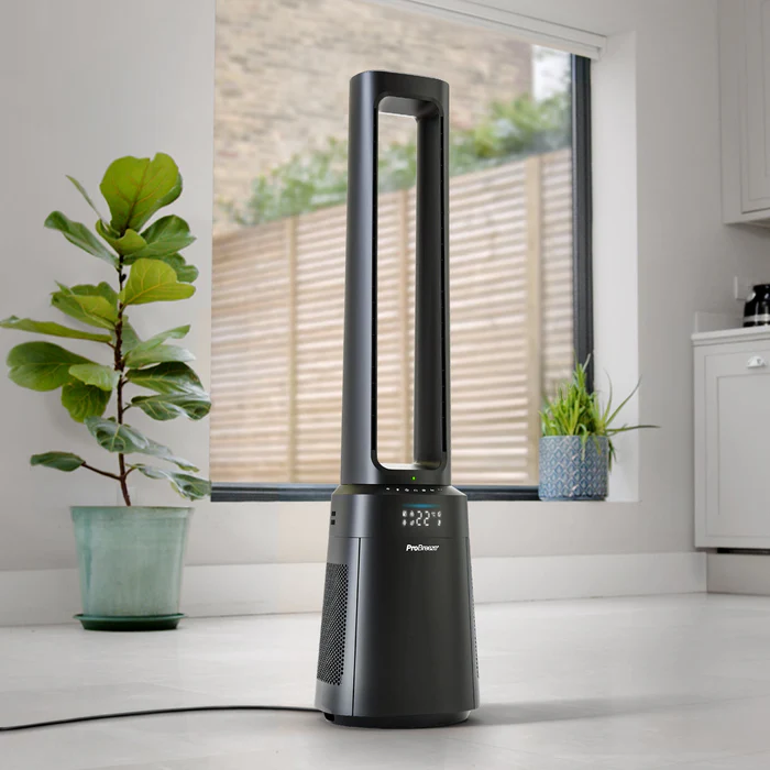 OmniAir 104 cm Premium Bladeless Tower Fan and Air Purifier with Smart App Control - Black