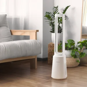 OmniAir 104 cm Premium Bladeless Tower Fan and Air Purifier - White